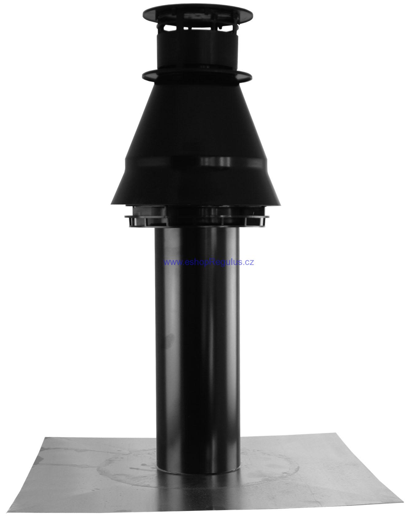 Komínek 1x 80 PP průchod otvorem průměr 125 mm, s krycí deskou na komín
