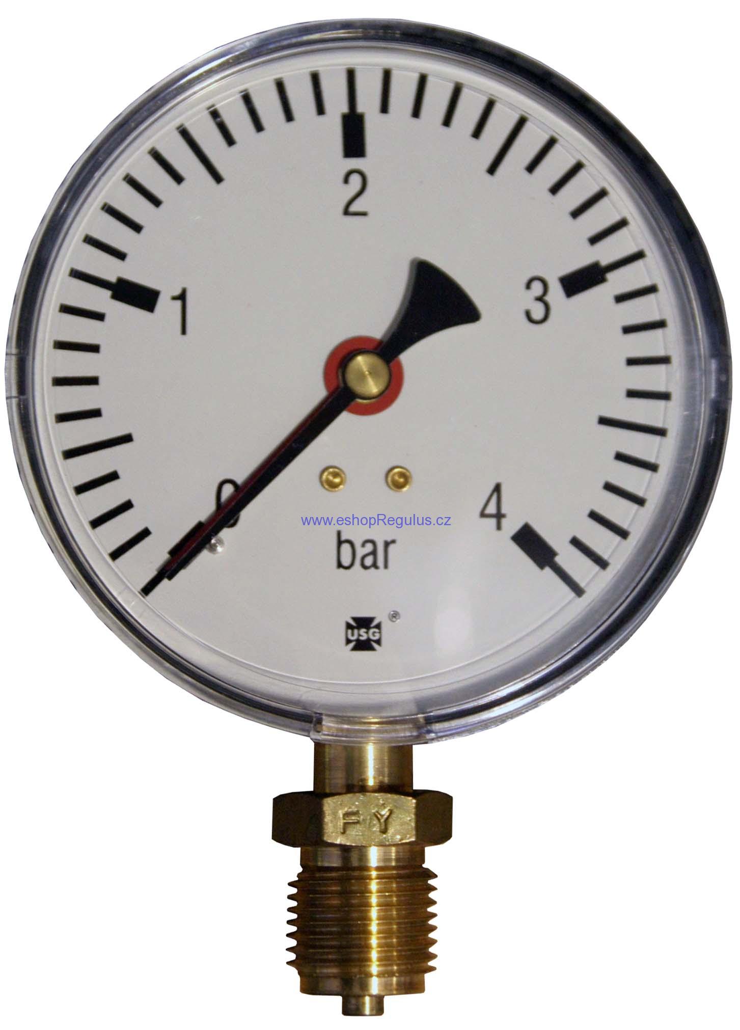 Tlakoměr 4 bar, G 1/2“ dolní, d= 100 mm