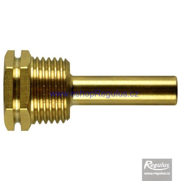 Jímka pro 1 čidlo, 7 x 9 x 45 mm, 1/2“, mosaz